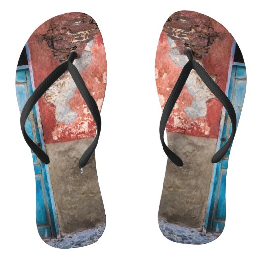 Tongs Mur coloré avec porte bleue (Semelle)