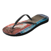 Tongs Mur coloré avec porte bleue (Incliné)