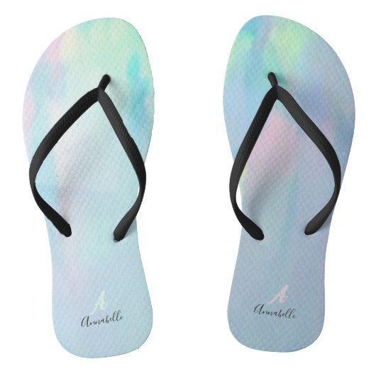 Tongs Nacre côtier tropical beau monogramme cool (Semelle)
