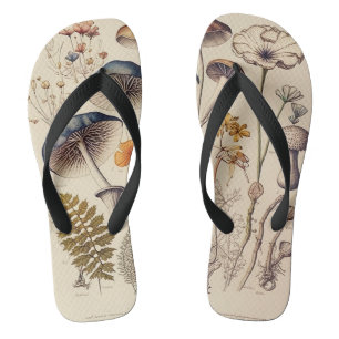 Tongs Naturaliste de champignons vintages