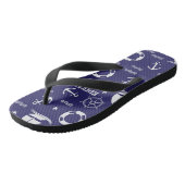 Tongs Nautical Navy Bleu Motif sans couture Arrière - pl (Incliné)