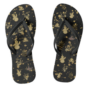 Tongs Neige Gold & Black Neige Flip Flops