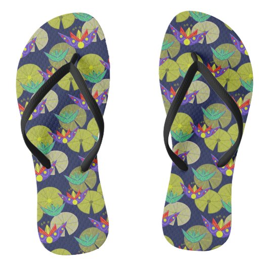 Tongs Nénuphars dans un étang sans couture motif (Semelle)