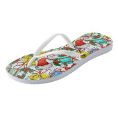 Tongs Noël Cadeaux colorés Red Santa Hats Fêtes (Incliné)