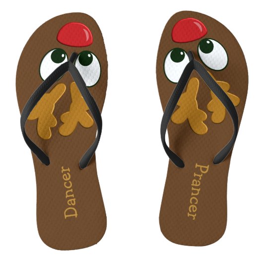 Tongs Noël des rennes personnalisées en juillet Femmes (Semelle)