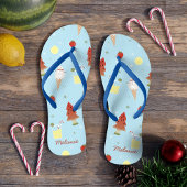Tongs Noël en juillet Motif d'été bleu