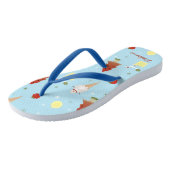 Tongs Noël en juillet Motif d'été bleu (Incliné)
