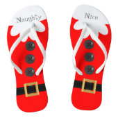 Tongs Noël en juillet Père Noël Suit Naughty ou Nice Red (Semelle)