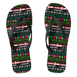 Tongs Noël est en train de charger amusant laide de Noël