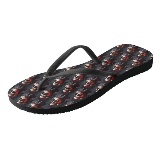Tongs Noël festif Springer Spaniel Santa Claus (Incliné)