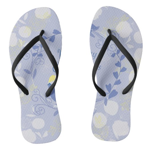 Tongs noël, noël, oiseau, fleurs, nature, p (Semelle)