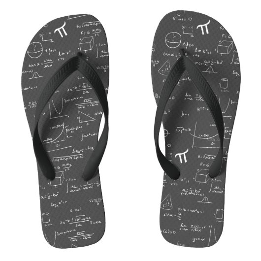 Tongs Noir blanc main écrite mathématiques Formule graph (Semelle)