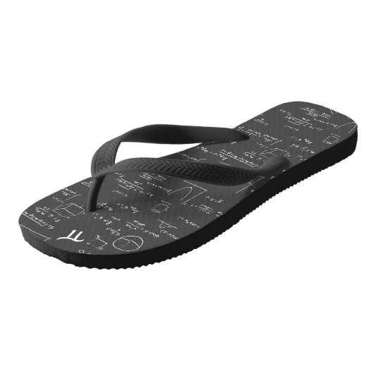 Tongs Noir blanc main écrite mathématiques Formule graph (Incliné)