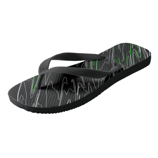 Tongs Noir marbré vert (Incliné)