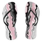 Tongs noir rose et blanc abstrait (Semelle)