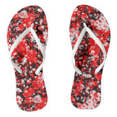 Tongs Noir rouge et blanc abstrait (Semelle)