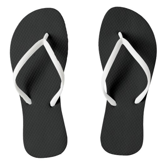 Tongs noirs avec sangles blanches (Semelle)