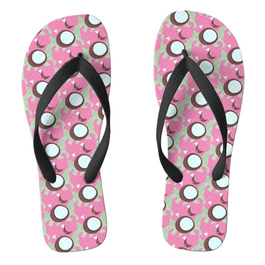 Tongs Noix de coco tropicales motif fruit (Semelle)