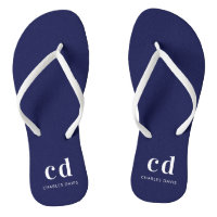 Nom des initiales du monogramme blanc bleu marine