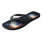 Tongs Nom et texte personnalisés Planète Terre (Incliné)