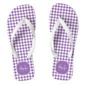 Tongs Nom monogrammé à la mode violet clair (Semelle)