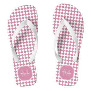 Tongs Nom monogrammé Chic Cashmere Rose vérifié