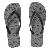 Tongs Nom Monogrammé Imprimé Partout Gris (Semelle)