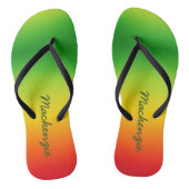 Tongs Nom sur les couleurs tropicales Gradient Vert Jaun (Semelle)