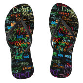 Tongs Noms de couleur Motif sur noir (Semelle)