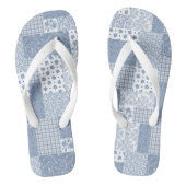 Tongs Nostalgique Indigo Faux Patchwork Flip Flops (Semelle)