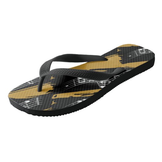 Tongs Notes musicales Black Gold Modern (Incliné)