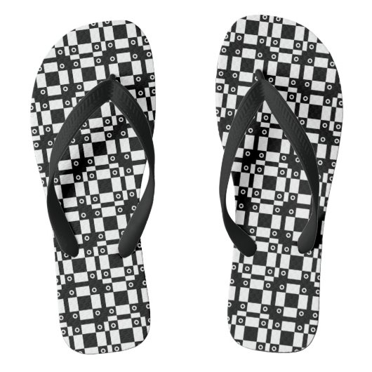 Tongs Noumétés Et Carré Noir Blanc (Semelle)