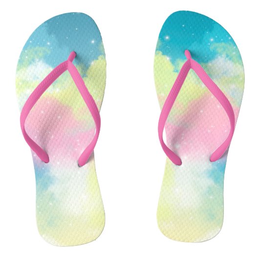 Tongs Nuages arc-en-ciel parties scintillant étoiles éti (Semelle)