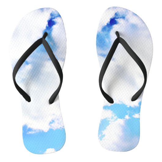 Tongs Nuages Blancs Gonflés et Ciel Bleu (Semelle)