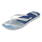 Tongs Ocean Waves Fluffy White Clouds Blue Sky (Incliné)