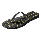 Tongs Oiseau doré sur fond noir (Incliné)