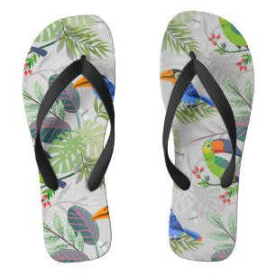 Tongs Oiseau Toucan mignon, Motif de tous les jours, Aqu