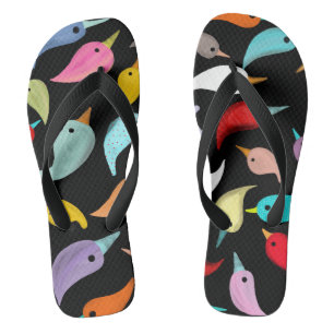 Tongs Oiseaux noirs chaussure d'été si mignonne ♥️
