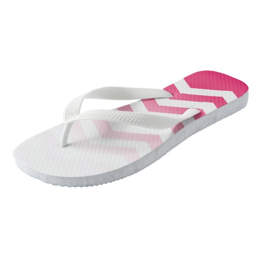 Tongs Ombre Chevron Style ! | blanc fuchsia (Incliné)