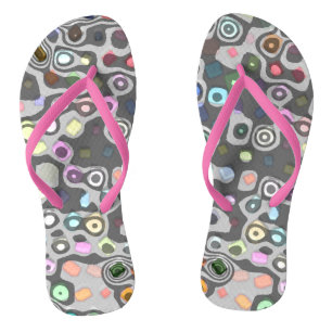 Tongs Ongles à lèvres hippie rose