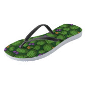 Tongs Opuntie de floraison sur vert foncé (Incliné)