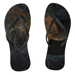 Tongs Or bleu et gris abstrait