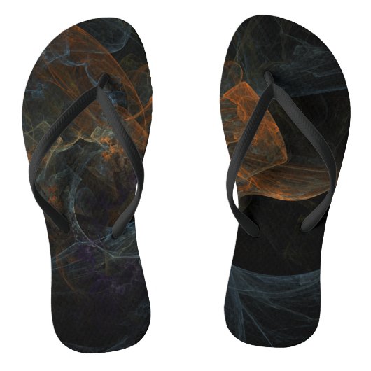 Tongs Or bleu et gris abstrait (Semelle)