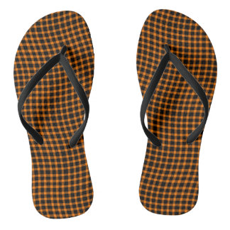 Tongs Orange Brown Plaid Checker Seamless Pattern