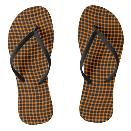 Tongs Orange Brown Plaid Checker Seamless Pattern (Semelle)