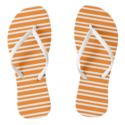 Tongs Orange White Stripes Pattern (Semelle)