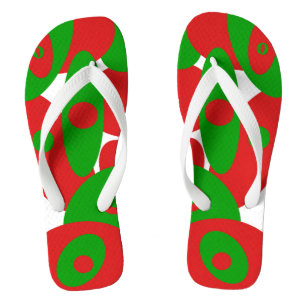 Tongs Orbes rouges, verts et blancs