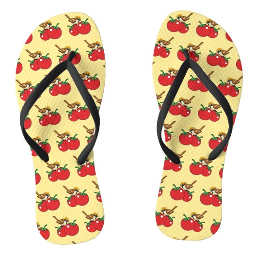 Tongs Organic lover Sparrow Eating Red Tomato (Semelle)