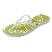 Tongs Ornement blanc avec Arrière - plan vert (Incliné)