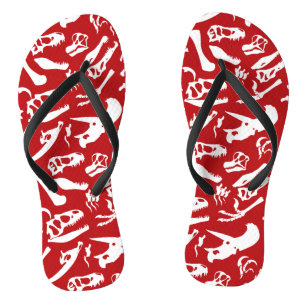 Tongs Os de dinosaures (Rouge)